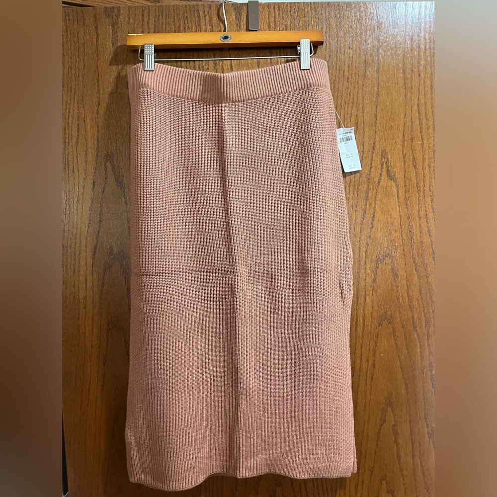 Abercrombie & Fitch Blush/Warm Tan Knit Midi Pencil Skirt